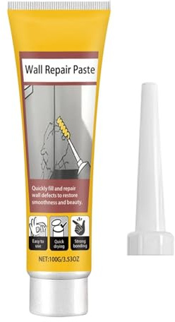 Pasta de reparación de pared: relleno de brujas en el hogar, masilla de parcheo para paneles de yeso | Compuesto de daño instantáneo, solución de grieta blanca, crema de restauración interior fácil, f