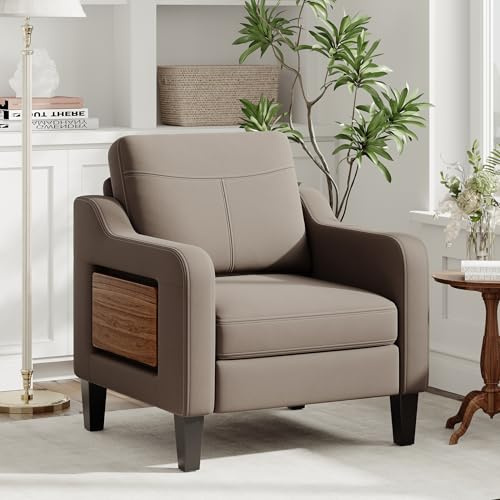 COLAMY Wohnzimmer-Sessel, moderner Samt-Akzentstuhl, bequemer, runder gepolsterter Sessel mit 3 Beinen, Einzel-Sofasessel mit Loungesitz für Schlafzimmer/Büro/Leseräume (grün, 1 Stück)
