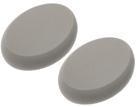 HONITANO Borlas de Maquillaje Facial Ovaladas Pack de 2 Piezas de Poliuretano Suaves y Lavables para Polvos Sueltos y Base para Maquillaje Facial y Corporal