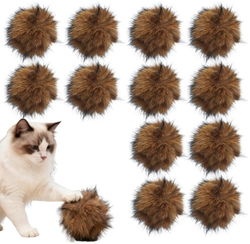 Boules Douces et Duveteuses pour Chats Balle en Peluche Interactive pour | Jouet d'Exercice pour Petits Animaux pour Éducation à la Maison Intérieur Extérieur et