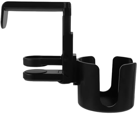 LOLIPPYY Soporte para Auriculares y Portavasos de Escritorio con Abrazadera Ajustable de 85mm, Gancho Giratorio 360°, Compatible para Oficina, Hogar y Juegos, Soporte para Almacenamiento