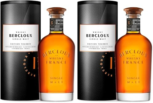 BERCLOUX - Whisky Single Malt Français - Édition Tourbée - Origine : 100% France - 40% Alcool - Bouteille 70 cl (Lot de 2)