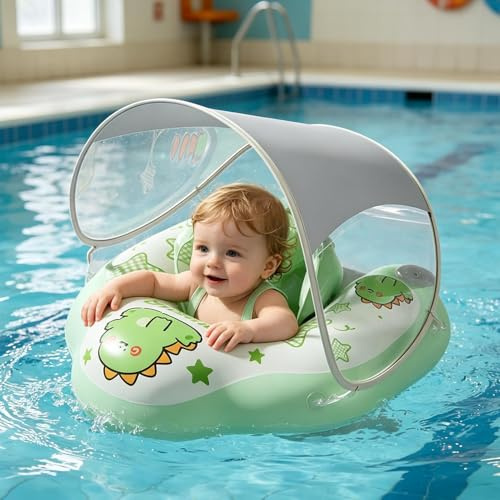 Bouée Gonflable pour Bébé avec Auvent, Gonflables Bébé Flotteurs Natation