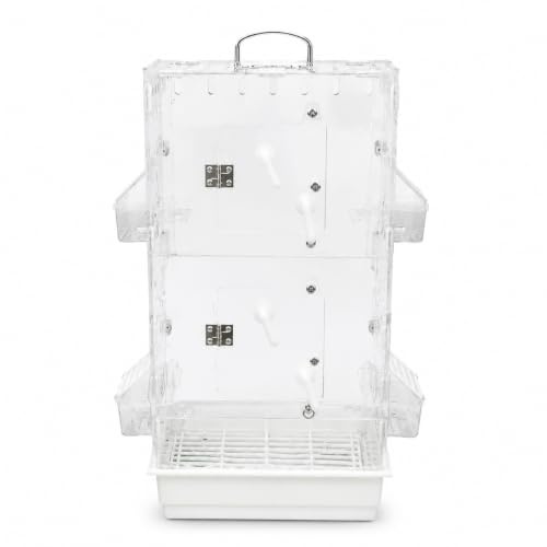FVDPWYE Acrylic Bird Cage Transparent Aviary Enclosure Habitat House With Double Layer Clear View Easy Assembly Suitable for bird observation photography home, Blue Base, Blue
