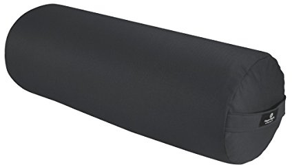 Hugger Mugger Round Yoga Bolster - Gray - Firm Round Shape, Higher Profile, Great under Knees, Soft Support, Handmade in the USA
