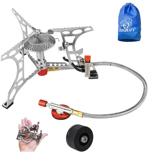 Bulin Gas Campingkocher Gaskocher mit Piezozündung Faltbarer Gaskocher Outdoor 3200W Windschutz KocherGasbrenner für Camping Trekking Hiking Picknick Wandern