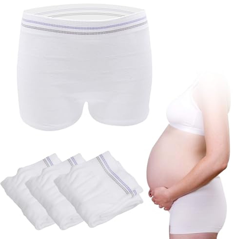 HANSILK Mesh postpartum underkläder hög midja engångs post bay C-sektion återhämtning moderskapstrosor för kvinnor
