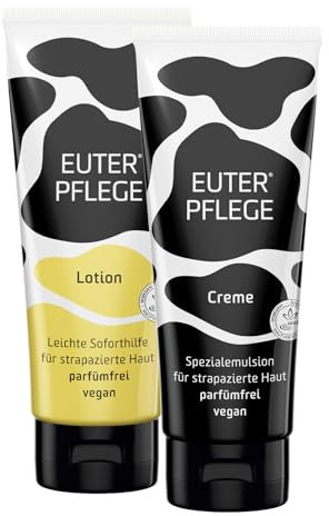 EUTERPFLEGE Set 1x Care+Repair und 1x Körperlotion, 2x 200ml, intensive Pflege für trockene Haut, Feuchtigkeitscreme für Hand und Körper, parfümfrei, Allergiker geeignet