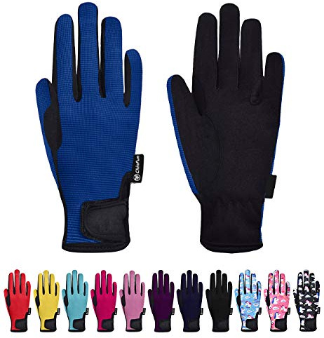 ChinFun Kids Horse Riding Gloves Child Winter Gloves Cycling Gloves Windproof Warm Gloves Perfect for Cycling Riding Running Skiing and Winter Outdoor Activities Royal Blue Size S 8-10