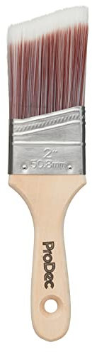 Brocha Profesional sintética de Mango Corto ProDec de 2 Pulgadas para Pintar con líneas de Bordes definidos con Pinturas de emulsión, Brillantes y satinadas en Paredes, techos, Madera y Metal