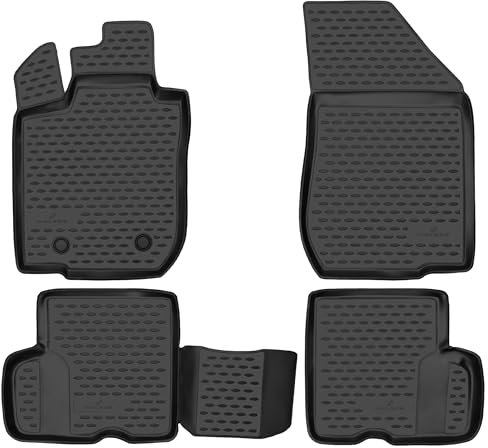 WALSER XTR Gummi Fussmatten Auto für Dacia Logan MCV (KS) 02/2007-Heute, 5-Sitzer, 100% passgenaue Auto Fußmatten, robuste Universal Fußmatte Auto, Gummimatten Auto, Auto Fussmatten Gummi