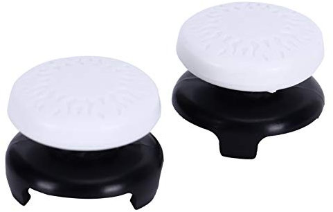 Mxzzand 2Pcs Thumbstick,4 colors available, Soft Silicone Cover Grip Stick Joystick Controller Cap with ABS and Silicone for PS5(white)