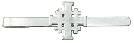 William Sturt Jerusalem-Kreuz-Krawattennadel, fünffach gefaltetes Kreuz, religiöses Zubehör, handgegossen aus feinem Zinn, Zinn