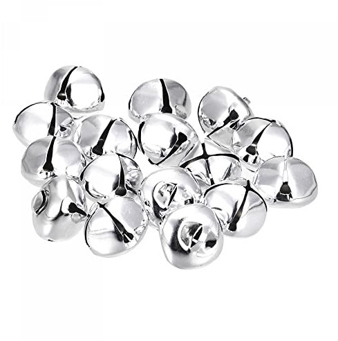 sourcing map Klingglöckchen, 24mm 16stk. Karbonstahl Bastelglocken für DIY Weihnachten, Silber Ton