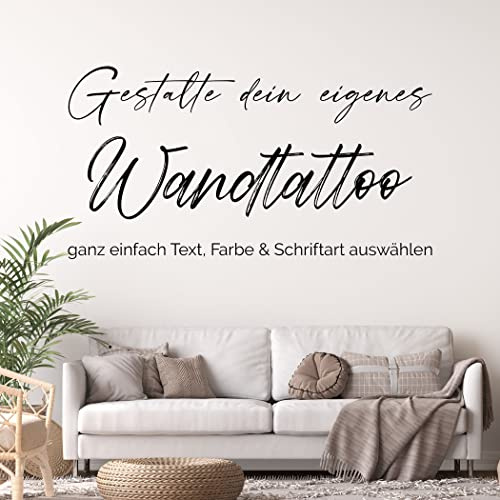 Wandtattoo selber gestalten | Wunschtext | Wandaufkleber mit eigenem Text | Name Datum Zitat oder Spruch | Wunschname Aufkleber als Schriftzug | Dekoaufkleber