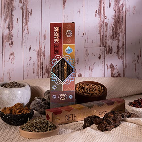 Set Incenso 7 Chakra • Smudge Naturale Fatto a Mano in Argentina • Riequilibrio Energetico • 7 Stick Aromatici XL