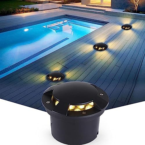 Spot Encastrable LED Exterieur - Lampe Jardin Enterré, Projecteur Extérieur Étanche IP65, Forteresse D'éclairage De Chemin De Feu Latéral Basse Tension 24V, Pour Terrasse, Piscine, Chemin ( Color : Ye