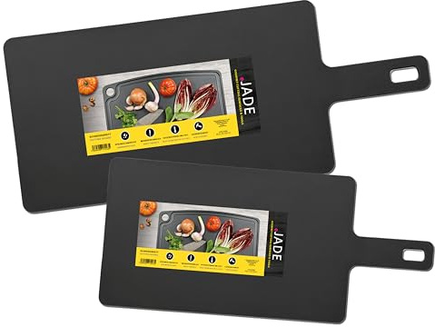 JADE Schneidebrett Gourmet Handy (34 x 19 cm) mit Aufhängeöse & Griff - aus Zellulose-Laminat - messerschonend, hitzebeständig, spülmaschinenfest, robust