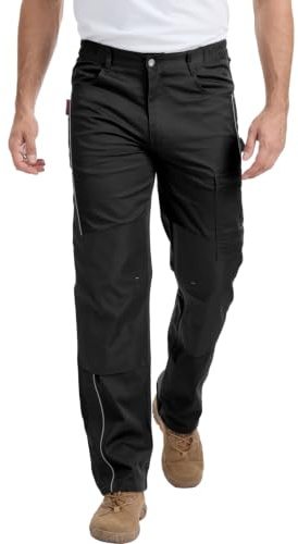WORK IDEA Herren Stretch-Arbeitshose mit zahlreichen Taschen und Werkzeugtaschen