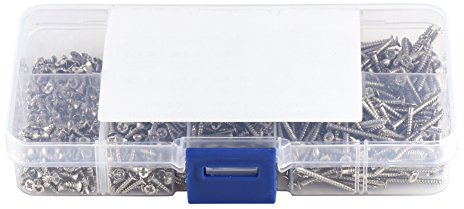 800pcs Self-T pConduct Screws ssortment Kit, M2 Fl t He d Screws, Wood Screw F stener Woodworking ry