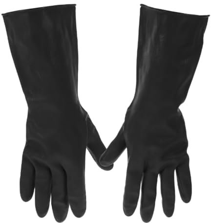 iplusmile 1pair Reusable Kitchen Dishwashing Gloves Rubber Cleaning Gloves for Household Tasks Comfortable Fit for Dishes Bowls and Cleaning