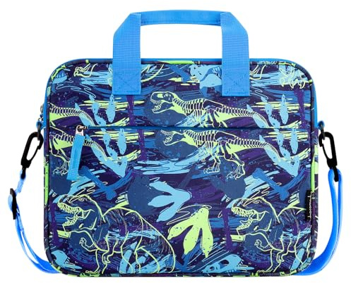 Choco Mocha 12.5 Zoll Kinder Tablet Tasche, Tablet Tasche Hülle für Fire HD 10 8, Fire 10 8 iPad, Kids Tablet Bag, Dinosaurier-Blau