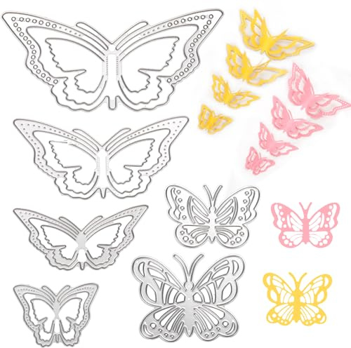 2 Stück 2D & 3D Stanzformen Schmetterling, Schmetterlingsrahmen-Stanzformen Schmetterlingsstanzformen für die Kartenherstellung für Scrapbooking DIY-Bastelarbeiten Dekorative Prägung
