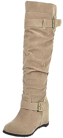 TYUIOP Stivali da Neve Stivaletto Donna Estivo con Zeppa Interna Stivali Estivi Donna con