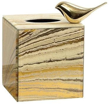 Zhaoj24-05 Kosmetiktücher Box Home Wohnzimmer Esstisch Gold Schublade Box Glas Tissue Box Couchtisch Aufbewahrungsbox Dekorative Ornamente für Esszimmer Badezimmer Schlafzimmer