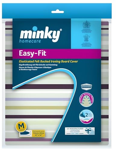 AMK® Easyfit Ironing Board Cover 110 x 35cm 43 x 14 Fast Installation Felt Backed Material For Smooth Wrickle Free Ironing