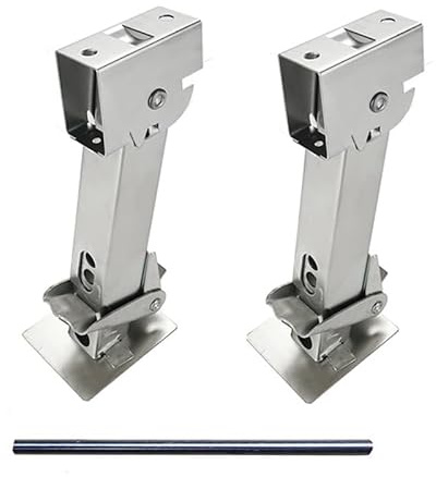 HEYOUTH 2 Piezas Gatos Estabilizadores para Remolque,Gato Estabilizador RV, Soporte de 650 LB,Capacidad de Carga de 1000 LB,Gatos Telescópicos Oscilantes para Caravana,Ajustable de 270 mm a 440 mm