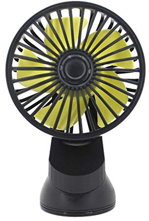 MOONDAME Ventilateur USB 12 V 24 V pour voiture, bureau, camion, faible bruit, contrôle du fil à trois vitesses, réglable, puissant, tête unique