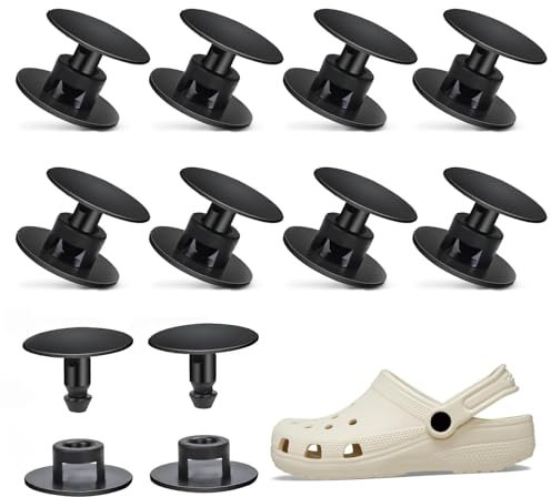 10 Pieces Black Screw Rivets,Screw Rivet,Replacement Rivets Button for Shoe Repair Replacement Parts for Clog Shoe Strap Repair,for Beach Shoe Garden Shoe Fixed Shoe Buckle Clog Shoe Strap Repair