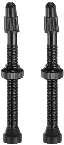 QUARKZMAN 2 Stück Tubeless Ventile 60mm Aluminiumlegierung Schwarz | Tubeless Ventil Super Leicht Kein Leck Dauerhaft Ventilkappen, für die meisten Fahrrad Tubeless Felgen Paar