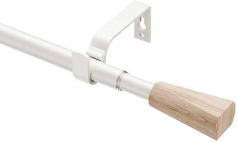 Ø16/19 MM Gardinenstange Weiß Matt 76-135 CM, Ausziehbar Vorhangstange mit Beschläge-Set und Gespleißte Verstellbare, Landhaus für Ösenvorhänge, für kinderzimmer, küchen, wohnzimmer, schlafzimmer