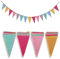 WUSJCOF piezas guirnalda tela colorida de 4m, resistente a la intemperie y reutilizable, 6 colores, imitación de lino, banderines triangulares para decoración fiestas de cumpleaños y jardines.