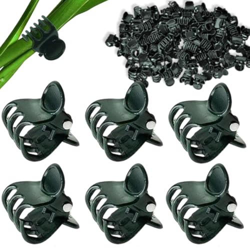 GGUFAY 100 Stück Orchideen Klammern,Garten Pflanzen Clips, Pflanzenklammern aus Kunststoff, Pflanzenclips Klein, Blumen Klammer Blumenclips Wiederverwendbare für Orchidee Tomaten und Kletterpflanzen