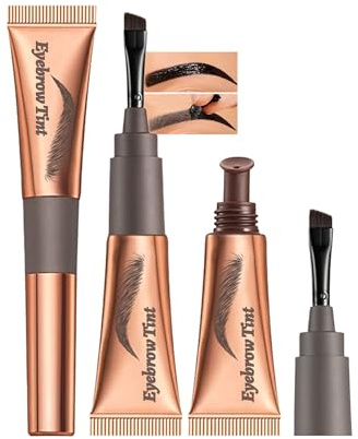 Augenbrauen Gel Tint Peel Off- 2Pcs Schwarz-Grau Augenbrauenfarbe Tattoo | Wasserfest, Transfer-proof, Smudge-Proof, Hält 3 Tage, Easy Peel Off Augenbrauengel Eyebrow Gel Tattoo, Make-up für Frauen