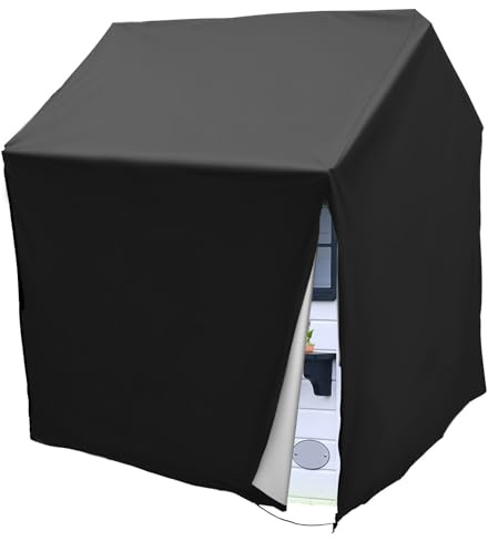 BAODBF Spielhaus Kinder Outdoor Abdeckung mit Reißverschluss,Wasserdicht Oxford,UV-Beständig,120×110×140CM,Schutzhülle für Spielhaus,Schwarz