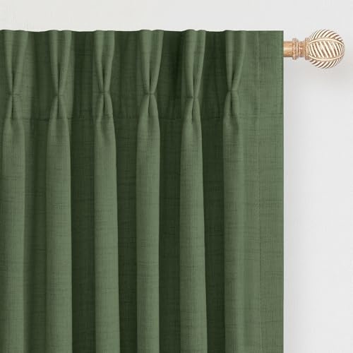 DEFYNEE 100 % Verdunkelungsvorhänge in Leinenoptik, wärmeisoliert, Schlaufen und Haken auf der Rückseite, für Schlafzimmer und Wohnzimmer, 2 Paneele, 101,6 x 213,8 cm L, BurntOrange