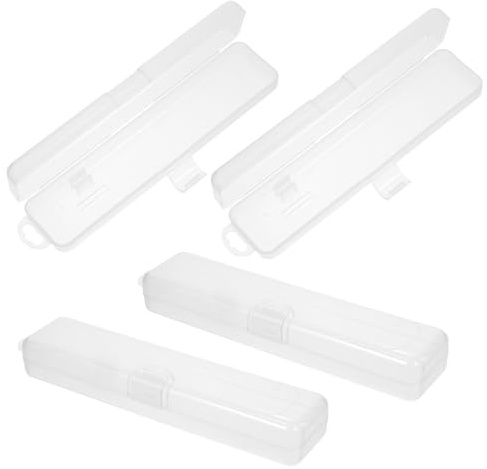 HIAKDOFT 4pezzi Porta-spatola da Viaggio in Plastica Rigida Piccole Scatole per Spatola da Denti Contenitori per Spatola da Denti Impermeabili Compatto e Resistente Adatto per Campeggio