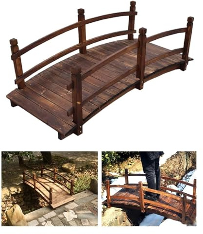 CSYQPDMBDL Ponte in Legno con Ringhiera, Ponte pedonale for Cortile Esterno, Piccolo Ponte Decorativo/Ponte for laghetto ad Arco/Ponte for Sentiero da Giardino