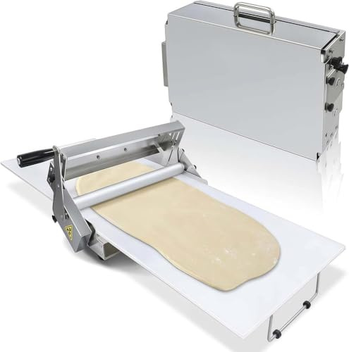 TAUIANE Laminatore per Impasto Pieghevole in Acciaio Inossidabile, Macchina Stendipasta Manuale con Spessore Regolabile, Apparecchio da Banco per Cialde e Pasta per Pizza,Model300
