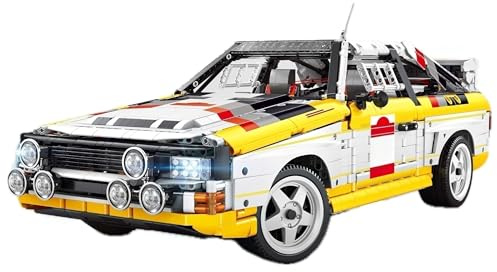 MOCSETS Technik Auto für Aodi Sport Quattro S1 Group B 1984, Modellauto-Bausatz im Maßstab 1:8, Klemmbausteine Rennauto Modellbausatz aus 3887+ Teile (Ohne Original Verpackung)