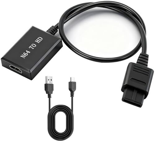 Voltvera N64 to HDMI Converter, N64 HDMI Adapter Cable for 64 Compatible with N64 SNES GameCube SFC NGC Consoles, Support 1080P HD, Supports 16:9 Aspect Ratio for HDTV Monitor Projector, HD Link