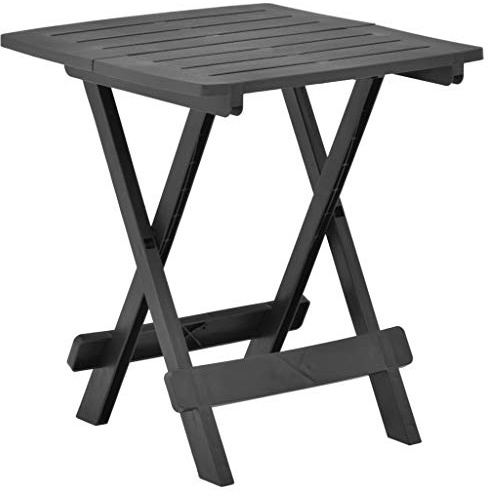 zylophax Gartentisch Klappbar Anthrazit Kunststoff wetterfest 45x43x50 cm Balkontisch Terrassentisch Outdoor Tisch Balkon Loungetisch Outdoor Gartentische
