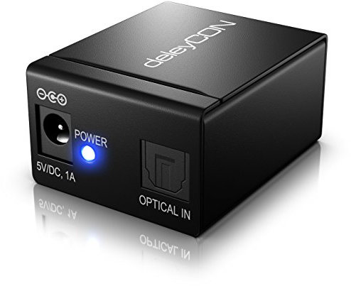 deleyCON Toslink Splitter 2 Port Digital Audio Splitter Verteiler für optische Toslink Audio Kabel S/PDIF 1x Eingang 2x Ausgang für TV HiFi-Anlage Soundbar Kopfhörer