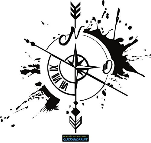 CLICKANDPRINT Aufkleber » Weg und Zeit, 50x43,9cm, Schwarz • Dekoaufkleber/Autoaufkleber/Sticker/Decal/Vinyl
