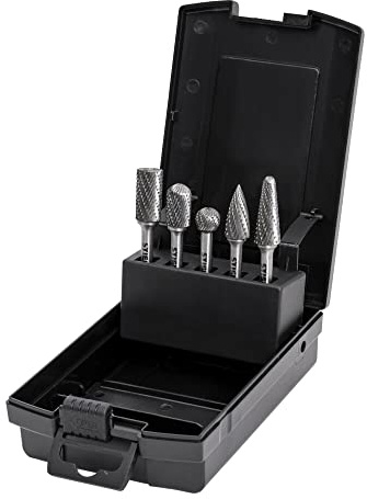 STIER Frässtifte-Set, 5-teilig, vielseitig einsetzbar für präzise Fräsarbeiten in Metall, Holz und Kunststoff, langlebig und hochwertig verarbeitet für Arbeit ohne Probleme