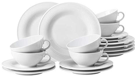 Seltmann Weiden Beat Teeservice 18-teilig BT klein wei§